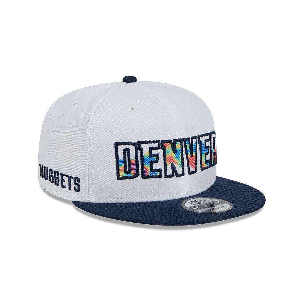 Denver Nuggets Hat - NBA 2024-2025 City Edition White Navy 9Fifty Snapback Cap - New Era